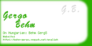 gergo behm business card